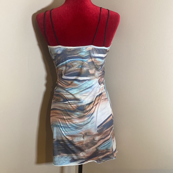 SHEIN Body-con Multicolor Mini Marble Print Cami Dress - Picture 5 of 7